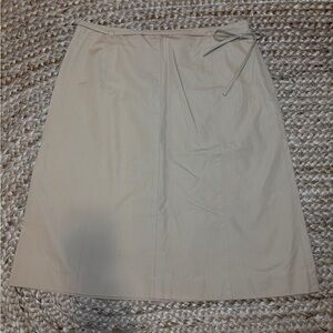 Liz Claiborne Midi Cream Skirt with Tie at waist